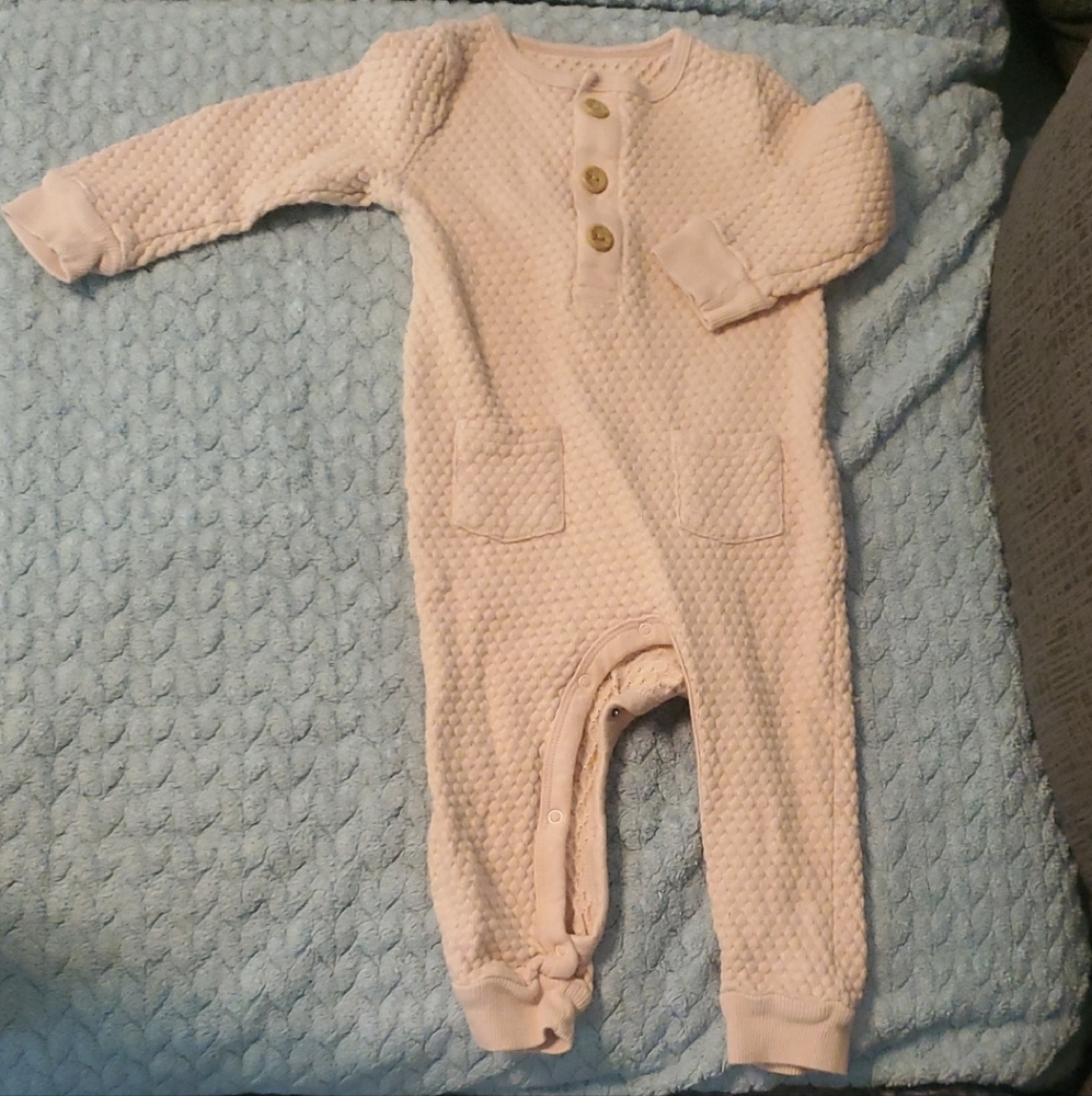 Cloud Island Textured Pink Kids One Piece